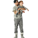 Organic Cotton Holiday Matching Family Pajamas, Painted Buffalo Check Print