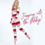 Organic Cotton Holiday Matching Family Pajamas, Bold Stripe Red