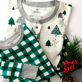 Organic Cotton Holiday Matching Family Pajamas, Painted Buffalo Emerald