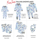 Organic Cotton Holiday Matching Family Pajamas, Falling Snowflakes