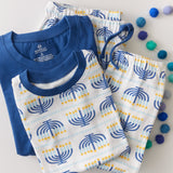 Organic Cotton Holiday Matching Family Pajamas, Hanukkah Dazzle