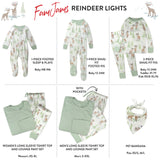 Organic Cotton Holiday Matching Family Pajamas, Reindeer Lights